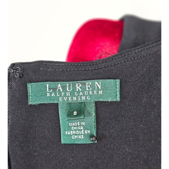 Lauren Ralph Lauren Women Evening Black Sleeveless Gown Sequins Waist Sz 8 2275 - Picture 7 of 10